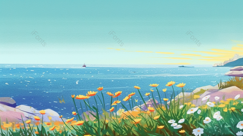 清新自然海景轮船水彩画,插画/手绘图,插画/手绘图库,插画/手绘图下载,插画/手绘